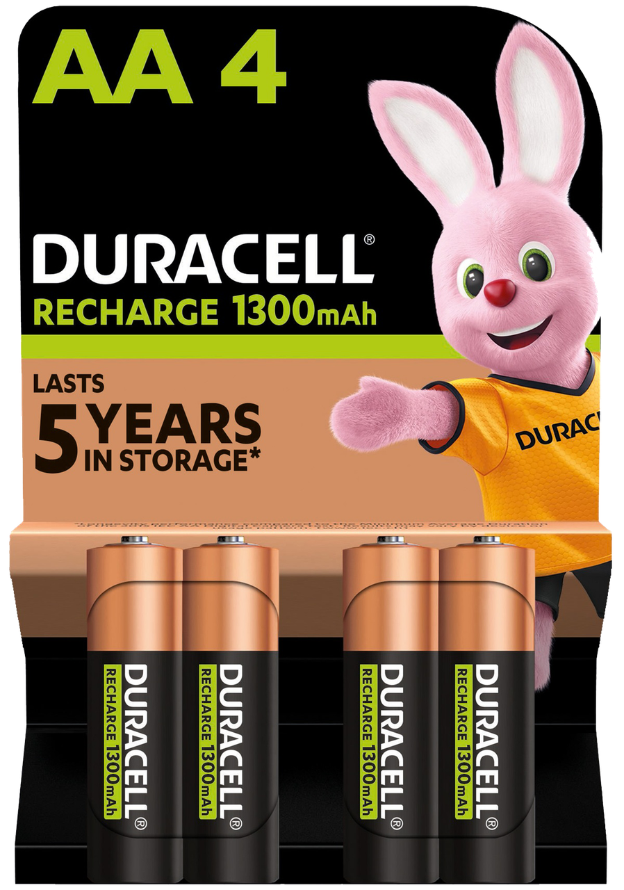 Акумулятори Duracell Rechargeable AA 1300 mAh, 4 шт. (6832572)
