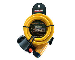 Замок тросовий на ключі BRAVVOS LOC-065-110 1500мм *12мм помаранчевий AM (брендоване пакування)