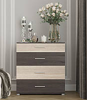 Комод Эверест на 4 ящика Бриз К-5 (телескопические) 70х38х72.5 венге + дуб молочный (DTM-2490)