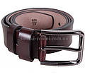 Чоловічий ремінь з натуральної шкіри під джинси MGD101-30 коричневий, фото 3