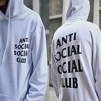 Белая толстовка с принтом assc | худи anti social social club mind games