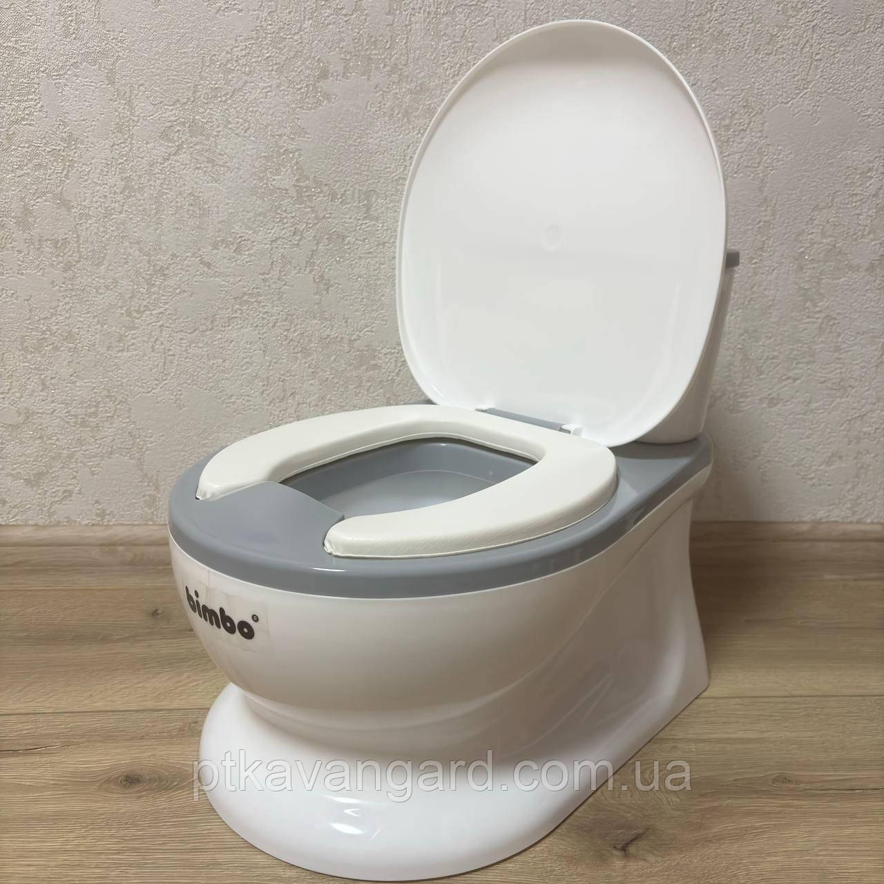 Дитячий горщик унітаз Bimbo 7410-22 музичний, м'яке сидіння, білий, фото 1