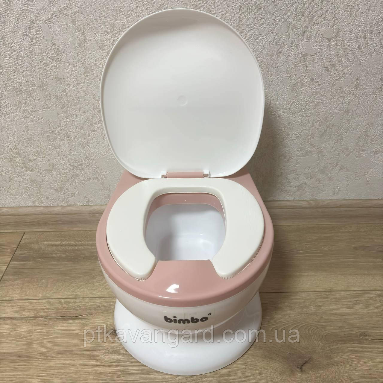Дитячий горщик унітаз Bimbo 9211-36 музичний, м'яке сидіння, рожевий, фото 1