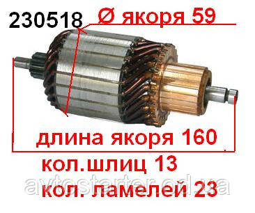 Якір (ротор) для стартера Bosch Alfa Romeo, AUDI, BMW DAEWOO FORD LOMBARDINI MAZDA Mercedes-Benz SSANGYONG VOLK