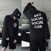 Чёрная стильная толстовка assc logo | худи anti social social club