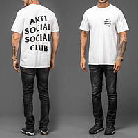 Белая футболка с принтом anti social social club | assc