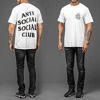Біла Футболка з принтом Anti Social social club | assc