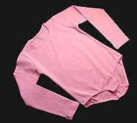 Розовый купальник трико для танцев гимнастики хореографии с застежкой снизу