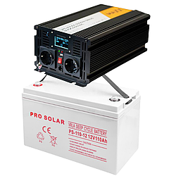 Комплект 4SUN MAXX SINUS 3000 W 12/230V 1500/3000W + VOLT AGM VRLA DEEP CYCLE 110Ah 12V