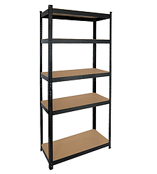 Стелаж LEOBRO Black 150 х 70 х 30 см, 175кг/полиця, 5 полиць (LB-R117)