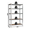 Стелаж LEOBRO Premium 180 х 90 х 40 см, 175кг/полиця, 5 полиць (LB-R104), фото 2