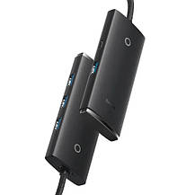 USB-хаб Baseus Lite Series 4-Port Type-C HUB Adapter (Type-C to USB 3.0*4 ) 1m Black, фото 4