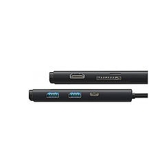 USB-хаб Baseus Lite Series 6-Port Type-C HUB Docking Station (Type-C to HDMI+USB3.0*2+Type-C Data+SD/TF) Black, фото 3