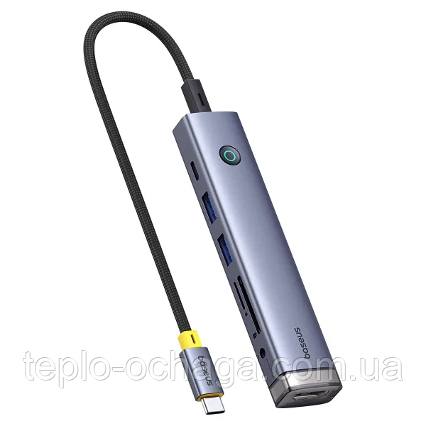 USB-хаб Baseus UltraJoy Series 7-Port HUB AIR Space Grey (Type-C to HDMI4K@60Hz*1+USB3.0*2+PD*1+SD/TF3.0*1+3.5mm*1)