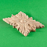 Дерев'яний різьблений декор для меблів. Прямокутна Розетка. Код Р12, фото 2