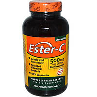 Вітамін С нейтральний Ester-C з біофлавоноїдами 500 мг 450 таб для імунітету American Health USA