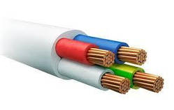 Провід дріт ПВС 4х1 ГОСТ мідний білий багатожильний дріт, ІнтерЕлектро (бухта 100 м)