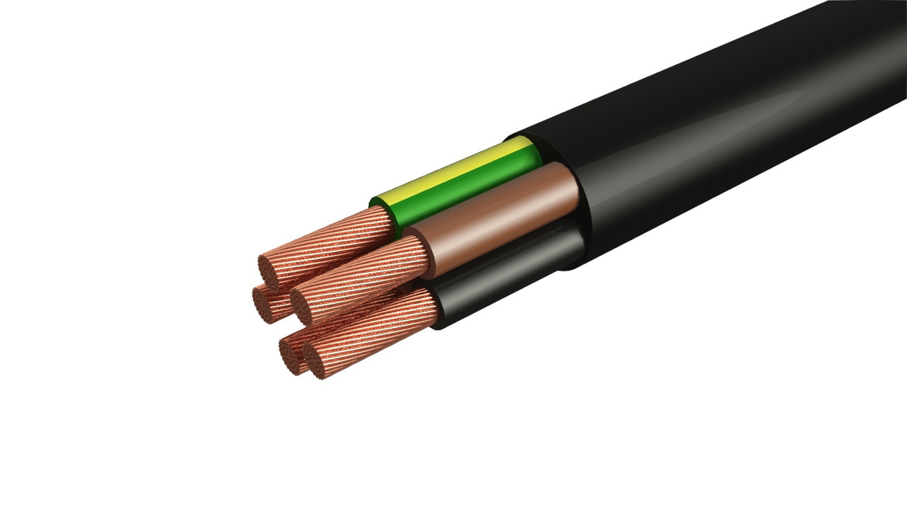 Провід дріт ПВС 4х1,5 ГОСТ мідний чорний багатожильний дріт, ІнтерЕлектро (бухта 100 м), фото 1