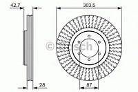 Гальмівний диск BOSCH 0986479694 на HYUNDAI TERRACAN (HP)