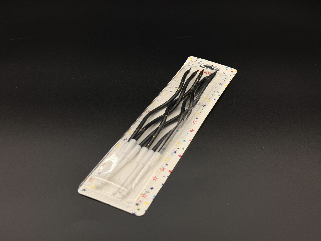 Свічки для торта довгі спіральки 6шт. чорного кольору., фото 1