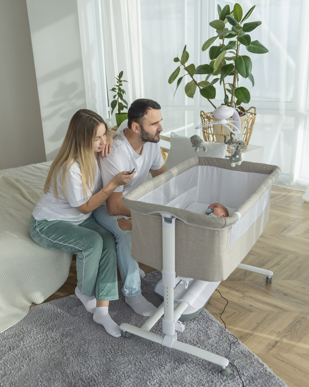 Дитяче ліжечко-гойдалка CARRELLO Bloom CRL-10304 Cream Beige, безкоштовна доставка, фото 1