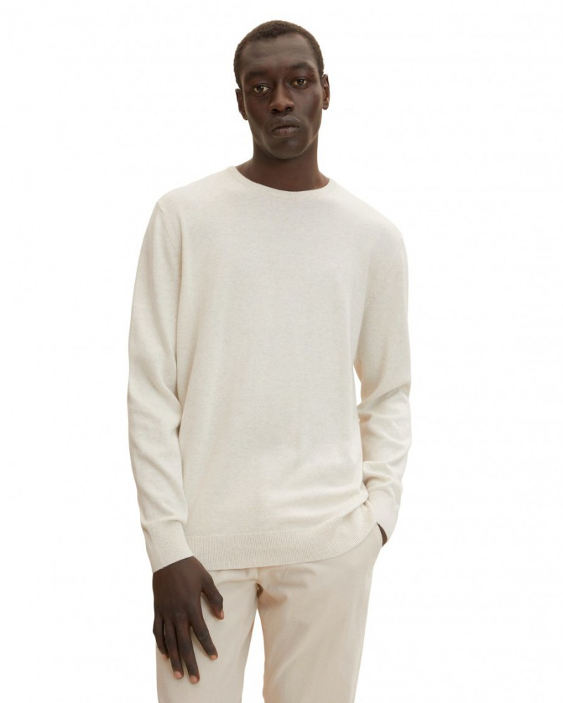 Кофта basic crew neck sweater 1027661-30318 Tom Tailor XXL Белый 1027661-30318, фото 1
