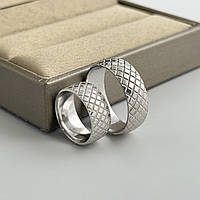 Обручальные кольца из серебра европейки с орнаментом широкая пара