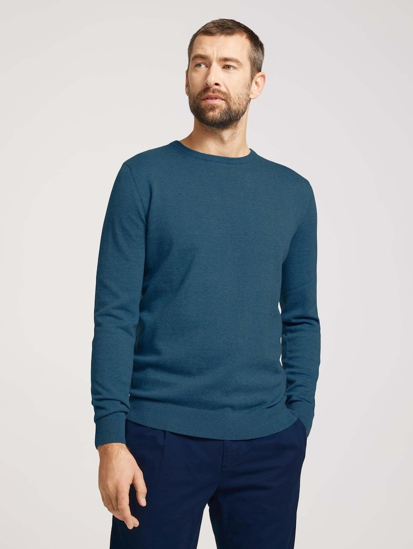 Кофта basic crew neck sweater 1027299XX1028733 Tom Tailor XXL Темно-синий 1027299X1028733, фото 1