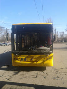 Замена лобового стекла на троллейбусе ЛАЗ E183, ElectroLAZ-12