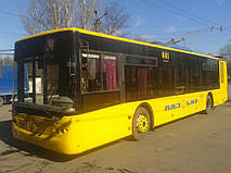 Замена лобового стекла на троллейбусе ЛАЗ E183, ElectroLAZ-12