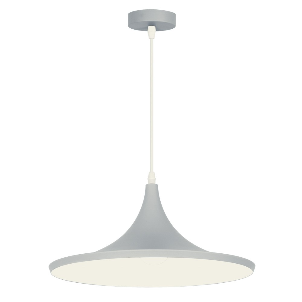 Підвісний світильник з металевим плафоном на 1 лампу Е27 в сіро-білому кольорі Velmax V-CL-UFO-Gr-Wh