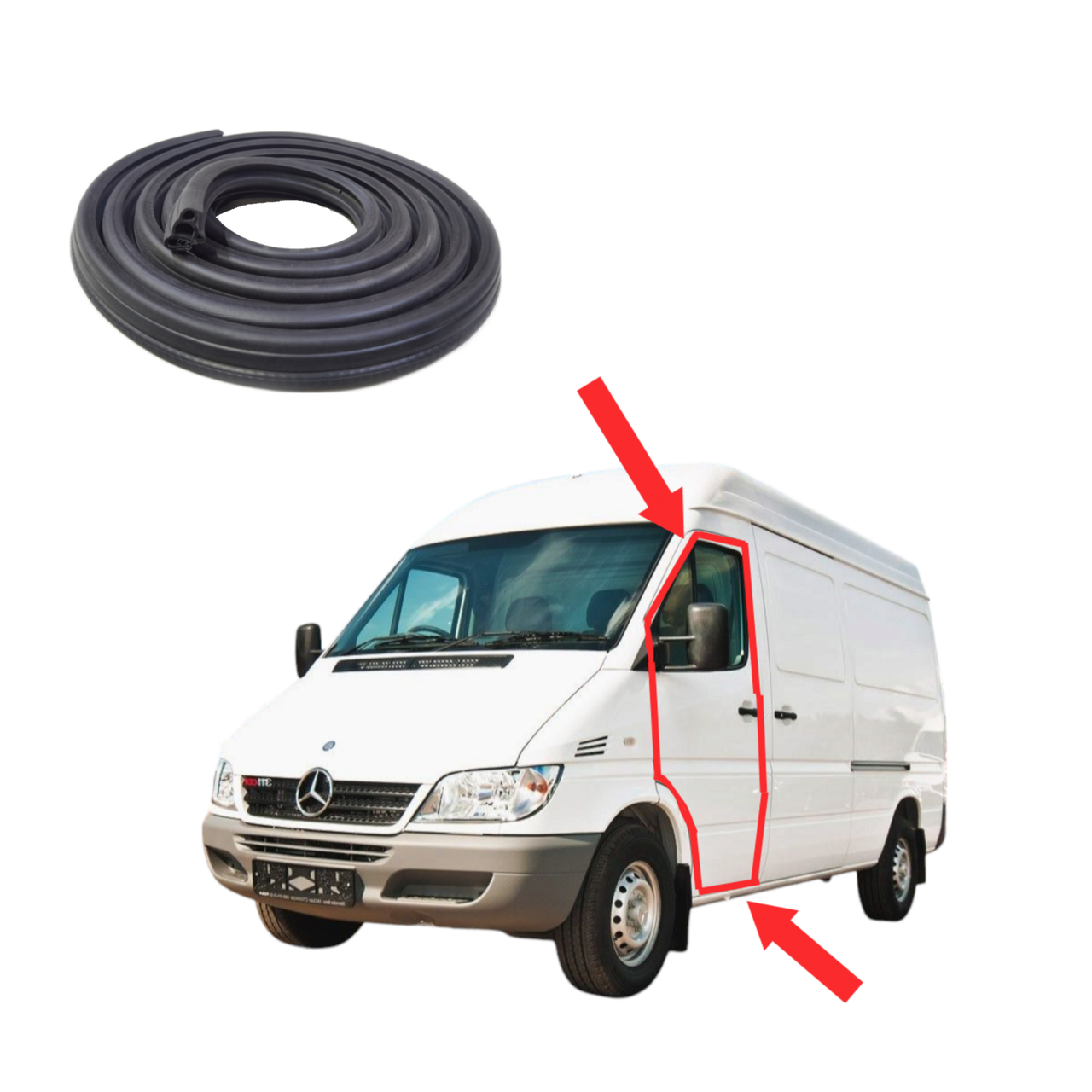 Уплотнитель Sprinter LT передней дверки (1995-2006гг) 1шт, фото 1