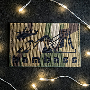 Шеврон BAMBASS (МУЛЬТИКАМ) на липучці для велкро патч LaserCut