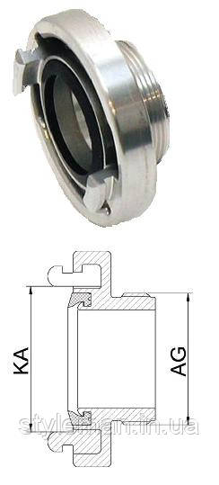 Швидкоз'єднувач STORZ різьбовий 2 1/2"НР х89 - фото 2 - id-p516725563