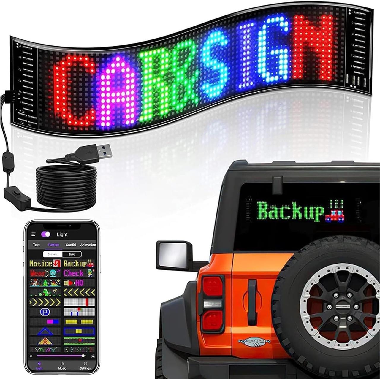 Програмовані LED Devil Eyes для авто з Bluetooth, USB 5V та LED-дисплеєм, фото 1