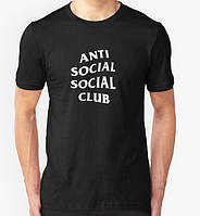 Футболка с принтом anti social social club | асск белое лого