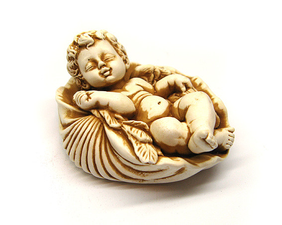 Фігурка Ангелочок у черепашці з гіпсу, фото 1