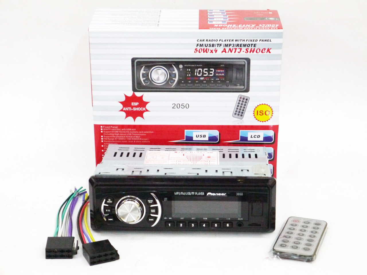 Автомагнітола 2050 Usb+Sd+Fm+Aux+ пульт (4x50W)