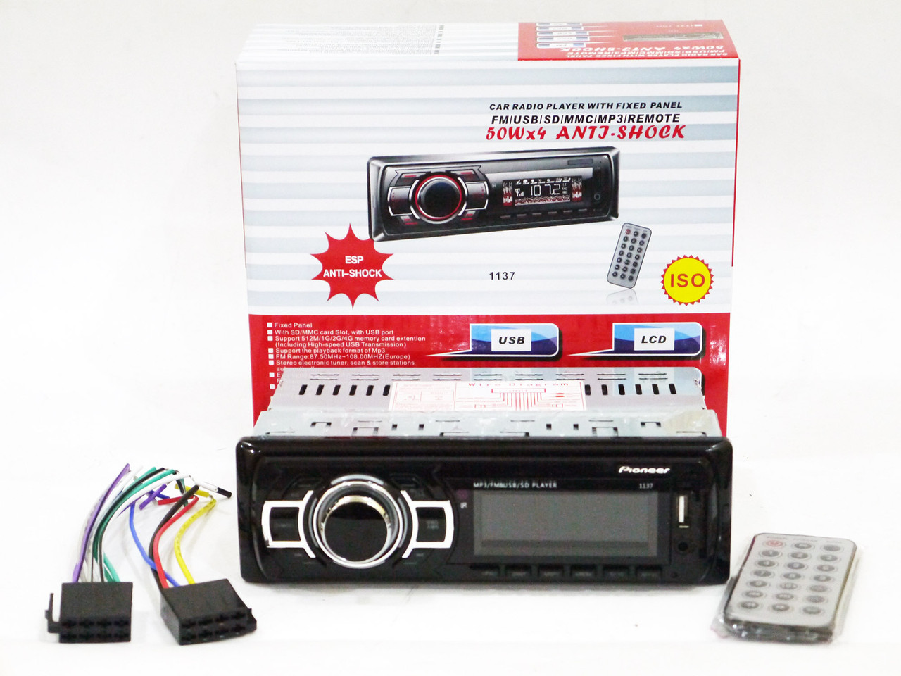Автомагнітола 1137 ISO — MP3+Usb+Sd+Fm+Aux+ пульт (4x50W)