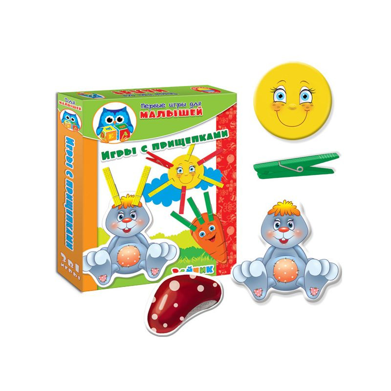 Перші ігри Малюка Прищіпочки Зайчик