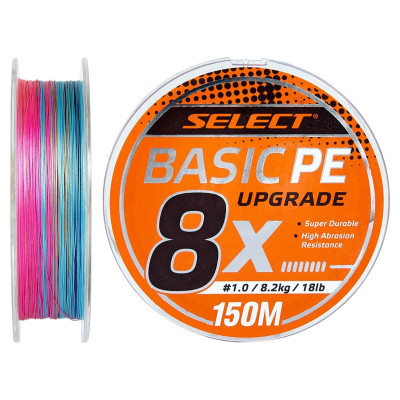 Шнур Select Basic PE 8x 150m Multi Color 1.2/0.16mm 20lb/9.3kg (1870.31.45) для спінінгової риболовлі, 8 жильний, фото 1