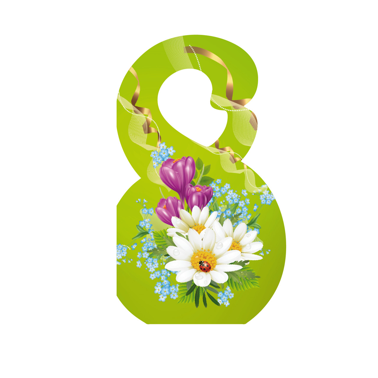 Листівка вітальна, 8 березня, 130х75 мм, ВП-01-02