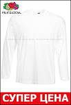 Чоловіча футболка з довгим рукавом біла лонгслів Valueweight long sleeve Fruit of the Loom,2XL, фото 4