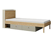 Ліжко YUKI REG 13 сіро-бежеве/дуб олійний/евкаліптовий