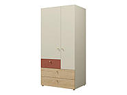 Шафа YUKI REG 2 сіро-бежевий/дуб олійний/кораловий