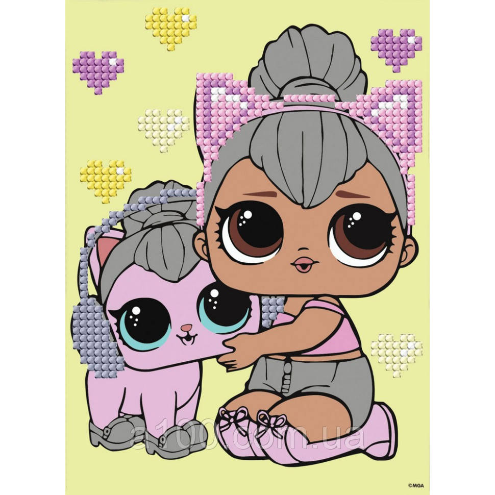 Алмазная мозаика "L.O.L. Surprise! Kitty Queen With Kitty Kitty" AML1206, 15x20 см, фото 1