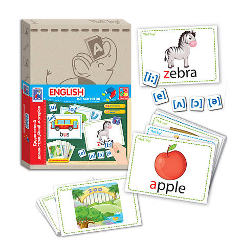 Дидактичний матеріал із магнітами English, фото 1