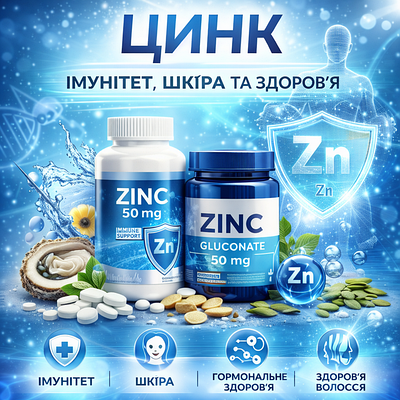 Цинк — підтримка імунітету, шкіри та гормонального балансу