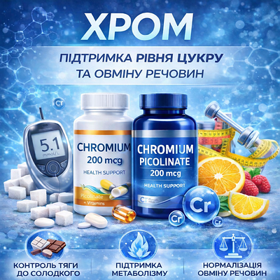 Хром — підтримка рівня цукру та обміну речовин