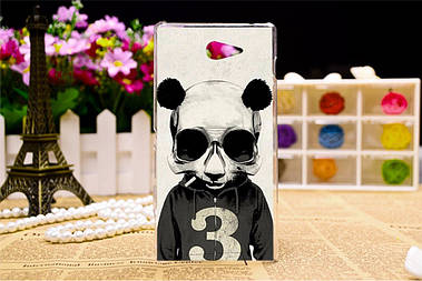 Силіконовий чохол для Sony Xperia M2 d2302 d2303 з малюнком панда з цифрою три